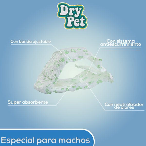 Pañal Especial para perro Macho tamaño Chico ( 30-46 cm )