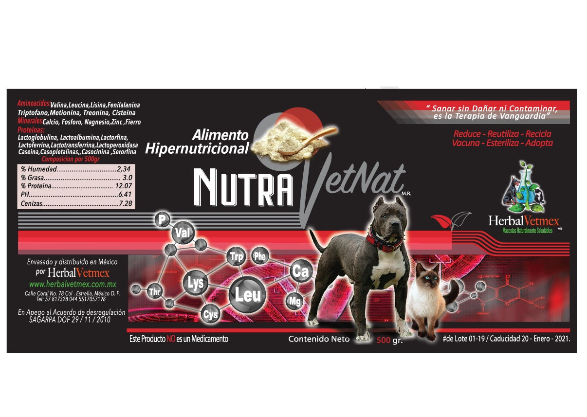 Nutra VetNat 500 g ( Alimento Hipernutricional ) NutraVetNat