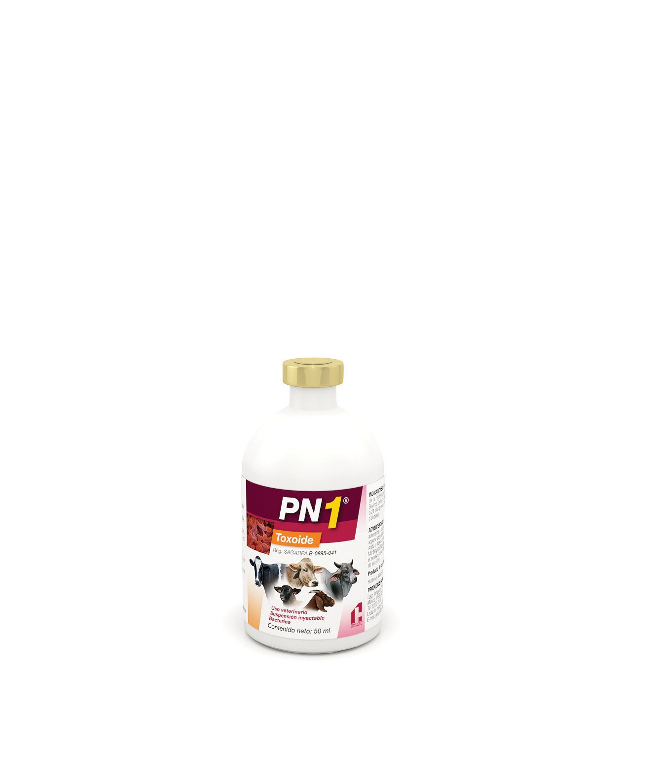 Bacterina Toxoide Chinoin PN1 Pasteurelosis Neumónica Frasco con 50 ml (10 dosis) REQUIERE TRANSPORTARSE EN FRÍO LLAME PARA COTIZAR ENVÍO