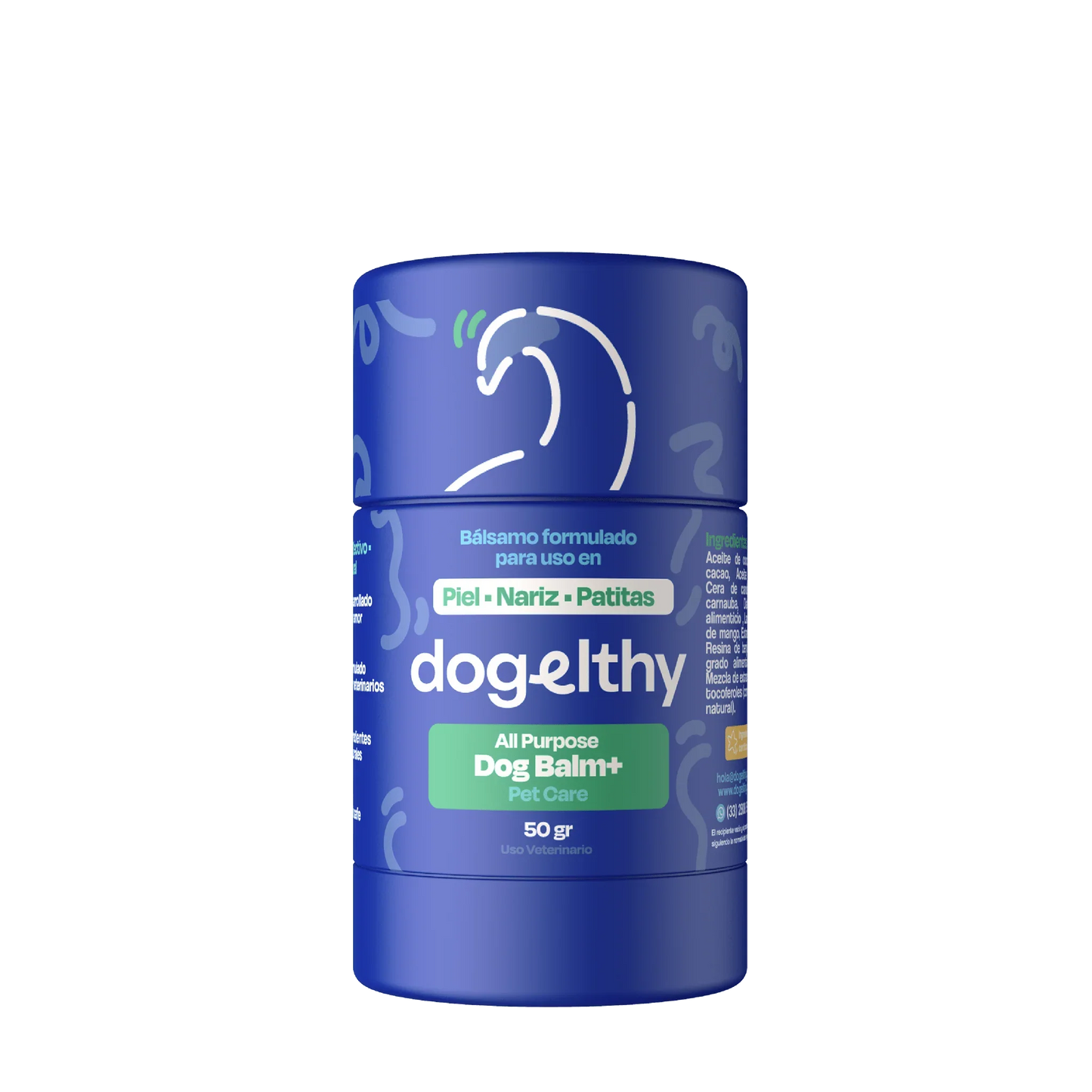 Dogelthy Dog BALM STICK 50 gr ( Bálsamo Hidratante para Piel, Patitas y Nariz Anti Resequedad y Agrietamiento )