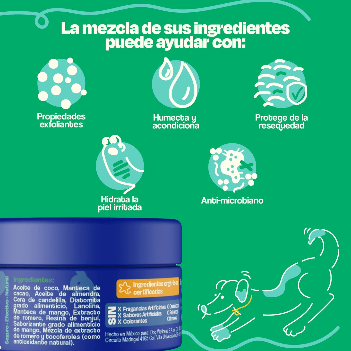 Dogelthy Dog BALM TARRO 50 gr ( Bálsamo Hidratante para Piel, Patitas y Nariz Anti Resequedad y Agrietamiento )
