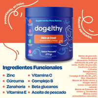 Dogelthy SKIN & COAT Sabor Pescado 270 gr ( Pelaje y Piel )